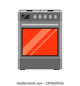 Icon of gas stove. Home appliance flat illustration.