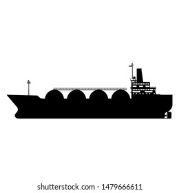 Icon Gas tanker LNG carrier natural gas. Carrier ship. Vector illustration isolated flat design