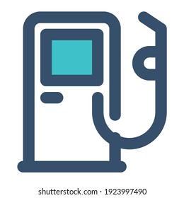 combustible de gasolina de icono con estilo de línea rellena y color azul