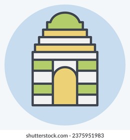 Icon Gate of India. related to India symbol. color mate style. simple design editable. simple illustration