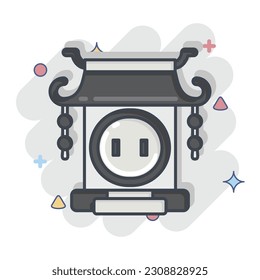 Icon Gate. related to Chinese New Year symbol. comic style. simple design editable