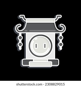 Icon Gate. related to Chinese New Year symbol. glossy style. simple design editable