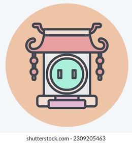 Icon Gate. related to Chinese New Year symbol. color mate style. simple design editable