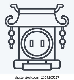 Icon Gate. related to Chinese New Year symbol. line style. simple design editable