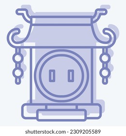 Icon Gate. related to Chinese New Year symbol. two tone style. simple design editable