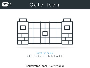 Icon Gate For Website, Infographic Element. Vector Illustration