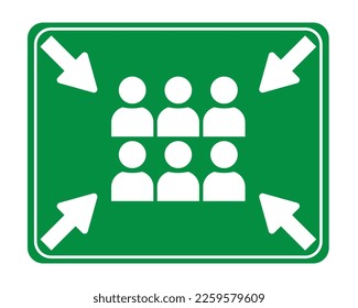 Icon of a gathering place in case of an earthquake or fire, a point of safe finding of people