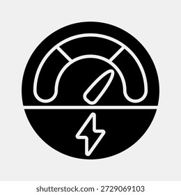Indicador de iconos. Elementos de vehículos eléctricos. Icono en estilo glifo.