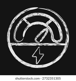 Calibre de ícones. Elementos de veículos elétricos. Ícone em estilo giz.