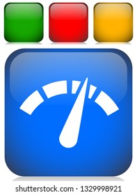 Icon with gauge, meter for calibration, indication, level themes