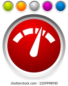 Icon with gauge, meter for calibration, indication, level themes