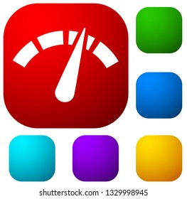 Icon with gauge, meter for calibration, indication, level themes