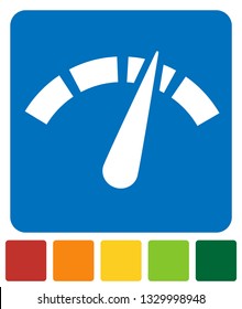Icon with gauge, meter for calibration, indication, level themes