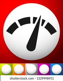 Icon with gauge, meter for calibration, indication, level themes