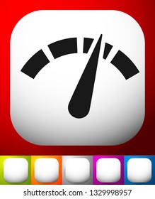 Icon with gauge, meter for calibration, indication, level themes