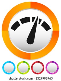 Icon with gauge, meter for calibration, indication, level themes