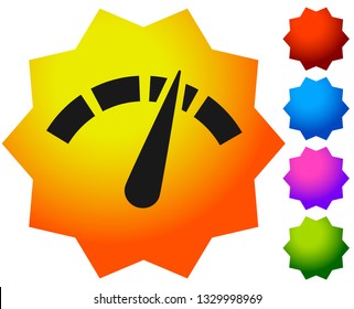 Icon with gauge, meter for calibration, indication, level themes