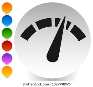Icon with gauge, meter for calibration, indication, level themes