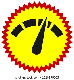 Icon with gauge, meter for calibration, indication, level themes