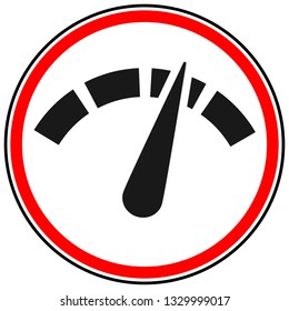 Icon with gauge, meter for calibration, indication, level themes