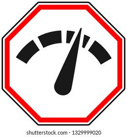 Icon with gauge, meter for calibration, indication, level themes