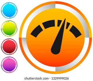 Icon with gauge, meter for calibration, indication, level themes