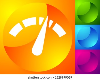Icon with gauge, meter for calibration, indication, level themes