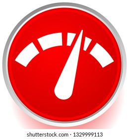 Icon with gauge, meter for calibration, indication, level themes