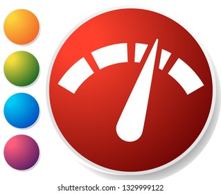 Icon with gauge, meter for calibration, indication, level themes
