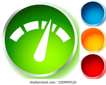 Icon with gauge, meter for calibration, indication, level themes