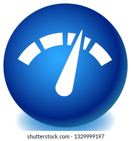 Icon with gauge, meter for calibration, indication, level themes