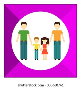 Icon of gay family consisting of two men and two children