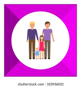 Icon of gay family consisting of two men and two children