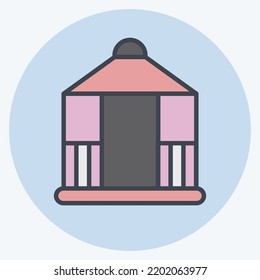 Icon Gazebo. suitable for City Park symbol. color mate style. simple design editable. design template vector. simple illustration