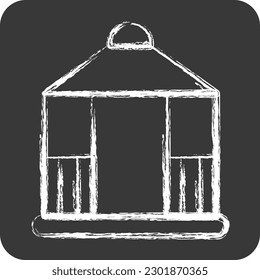Icon Gazebo. suitable for City Park symbol. chalk Style. simple design editable. design template vector
