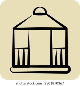 Icon Gazebo. suitable for City Park symbol. hand drawn style. simple design editable. design template