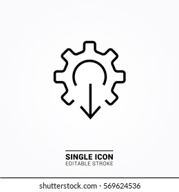 Icon gear down Single Icon Graphic Design