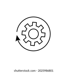 Icon of gear. Flat style.