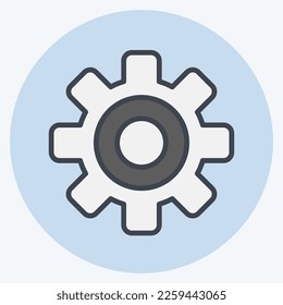 Icon Gear. related to Car Service symbol. Color Mate Style. repairin. engine. simple illustration