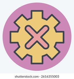 Icon Gear. related to Exclamation symbol. color mate style. design editable