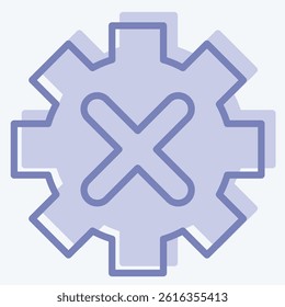 Icon Gear. related to Exclamation symbol. two tone style. design editable