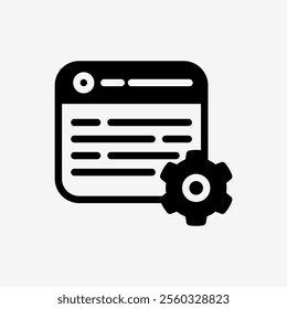 Icon gear setting web browser. Technology and system concept, Semi Solid style.