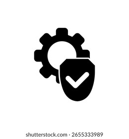 Icon a gear shield, isolated against a clean background.

