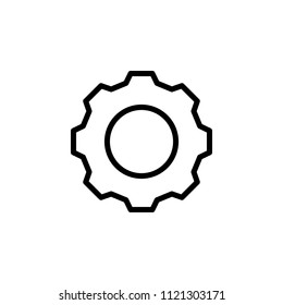 The icon of gear. Simple outline icon illustration, vector of gear for a website or mobile application