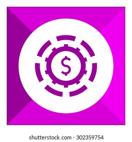 Icon of gear wheel with dollar sign