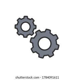 Icon of gears. Color vector icon.