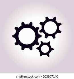 Icon of gears. Flat style. 