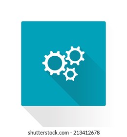 Icon of gears. Flat style. 