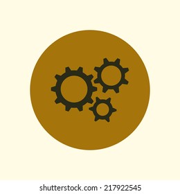 Icon of gears. Flat style. 