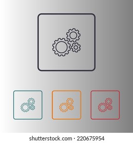 Icon of gears. Flat style. 